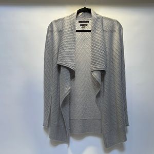 NEW Tahari 100% Extrafine Merino Wool Waterfall Lightweight Cardigan XS